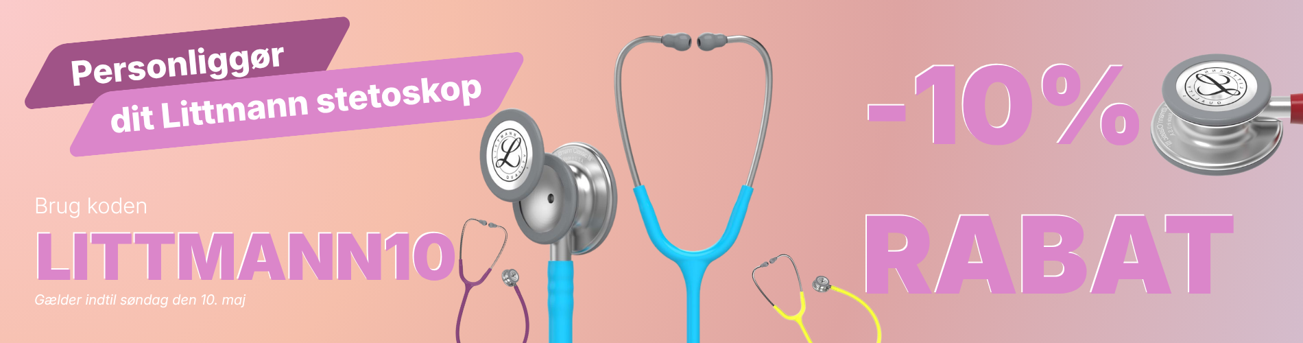 Personligt Littmann stetoskop i blåt, ideelt til sundhedspersonale, med tilpasningsmuligheder.