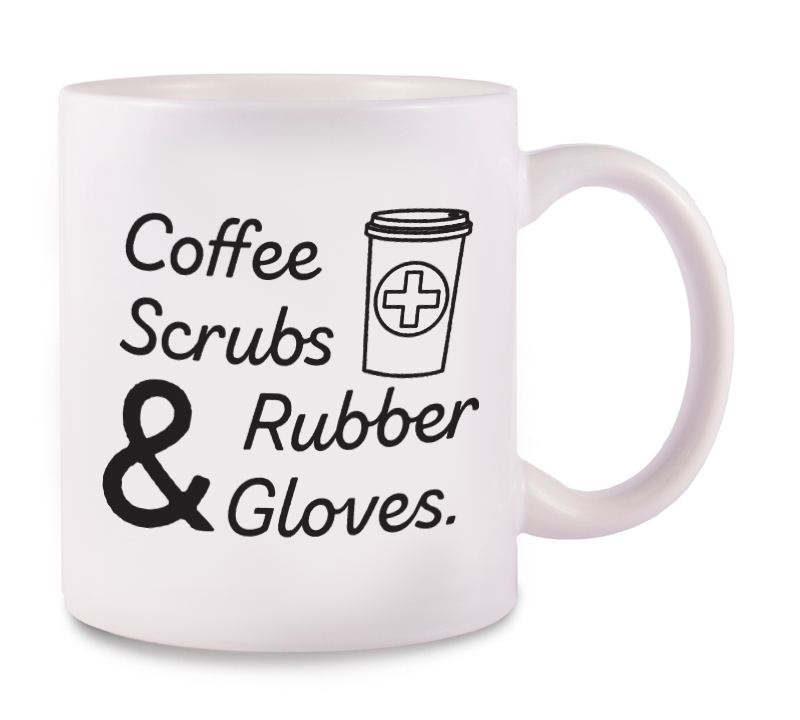 Mug Coffee, Scrubs, Rubber & Globes