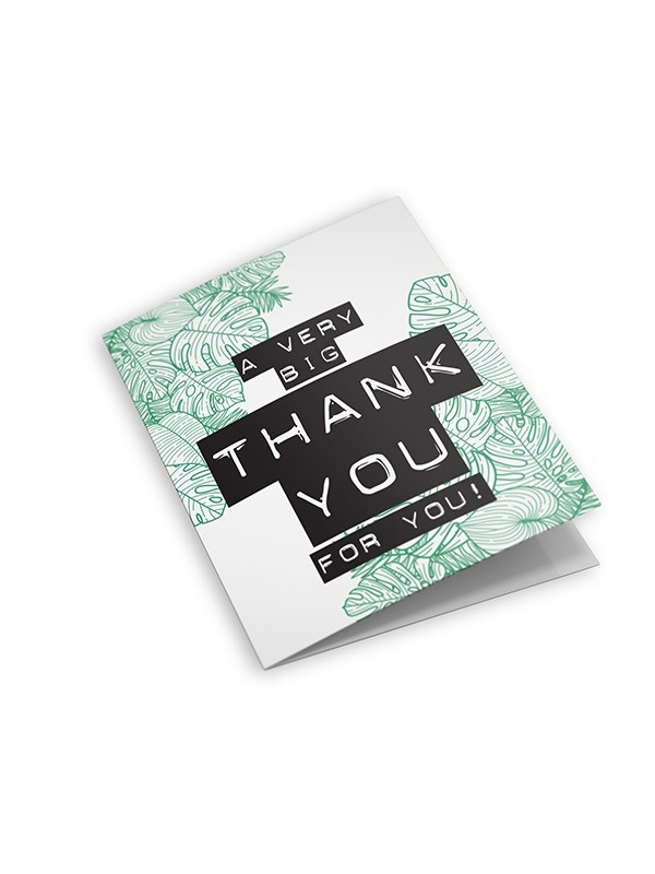 Dubbele wenskaart met envelop: a very big thank you to you Dubbele wenskaart met envelop: a very big thank you to you