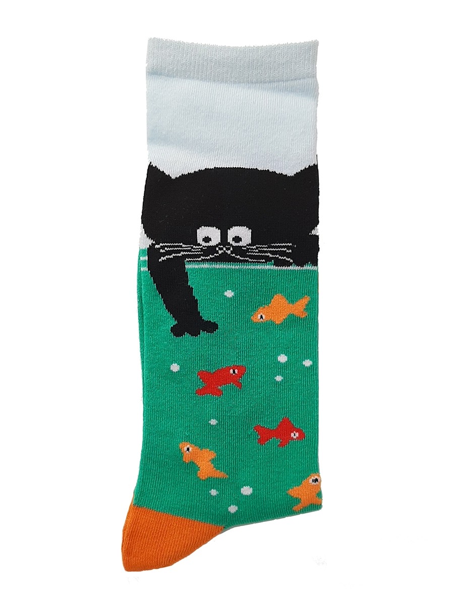 Happy Womens Socks Cat