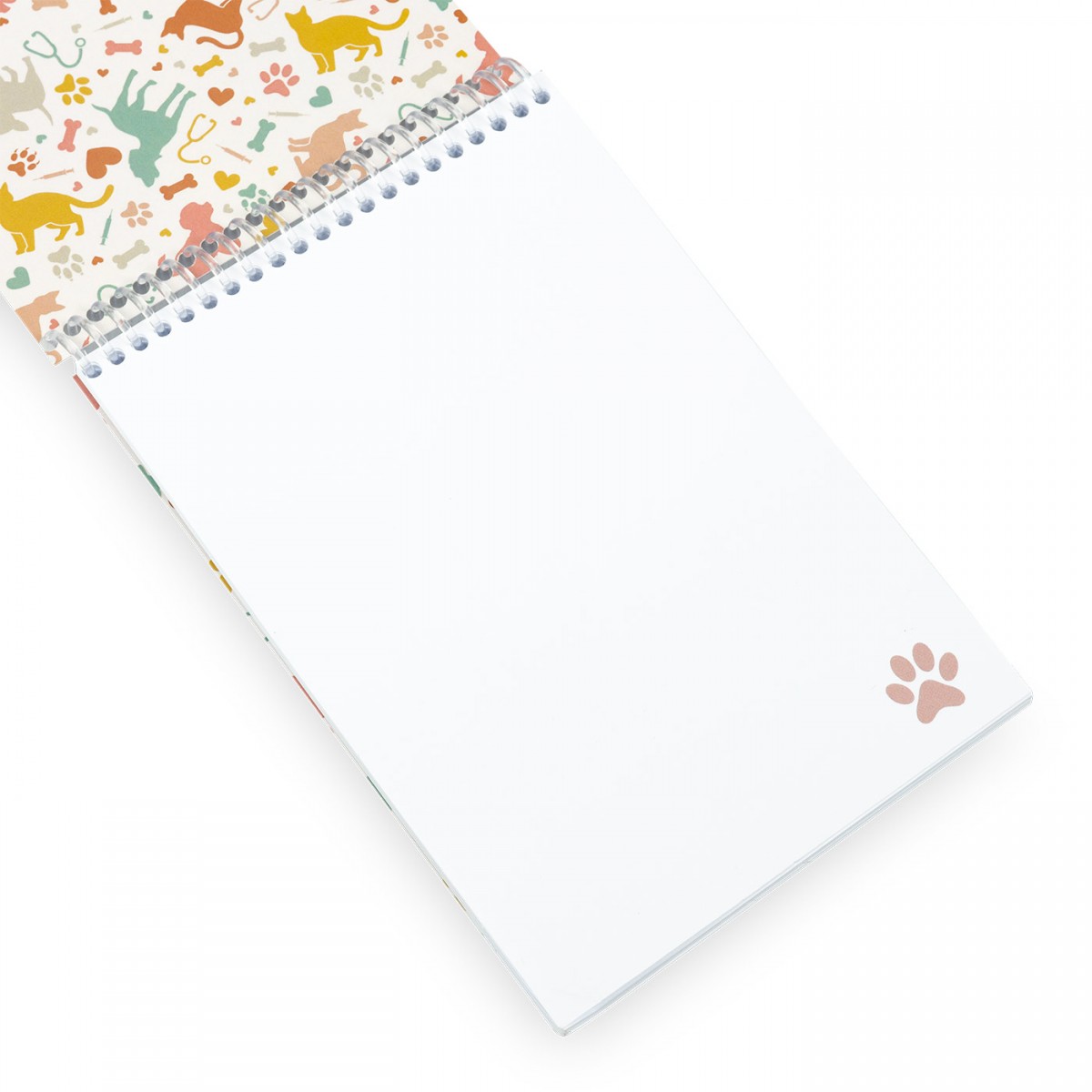 Spiral notebook with a colorful animal-themed cover, ideal for nurses and healthcare workers to jot down notes.
