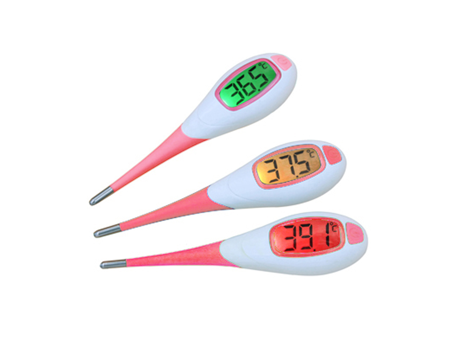 Flexible Digital Thermometer with Backlit Pink