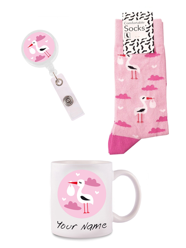 Geschenkset Geburtshilfe Stork Baby Rosa Geschenkset Geburtshilfe Stork Baby Rosa