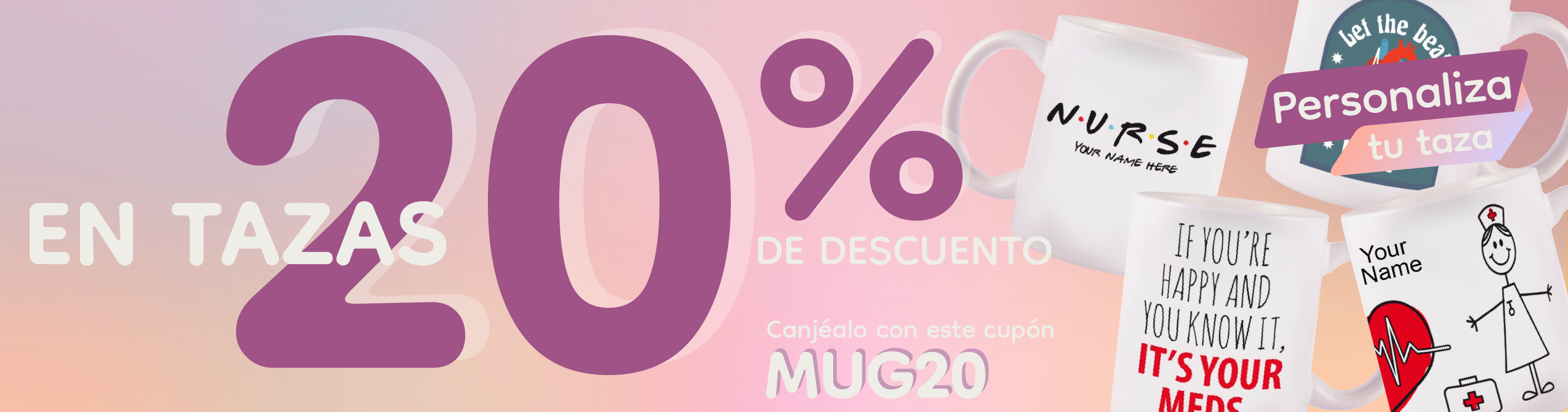 Tazas de cerámica blanca con diversos diseños con temática enfermera, ideales como regalo para profesionales sanitarios, ofreciendo opciones personalizadas.