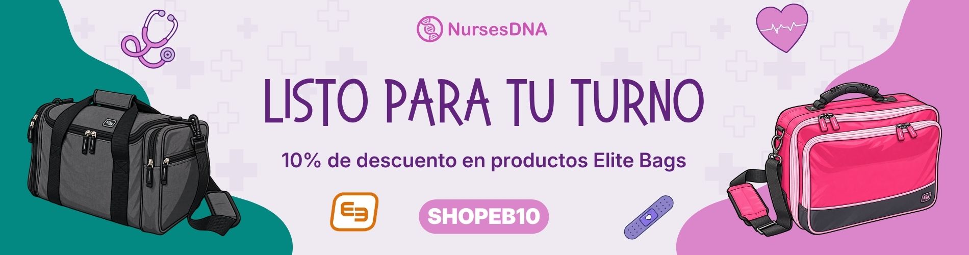 Bolsas médicas grises y rosas para profesionales de la salud, con correas duraderas y compartimentos organizados para el equipo clínico diario.