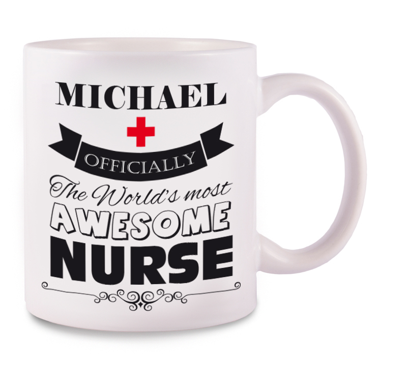 Mug Awesome Nurse with name print