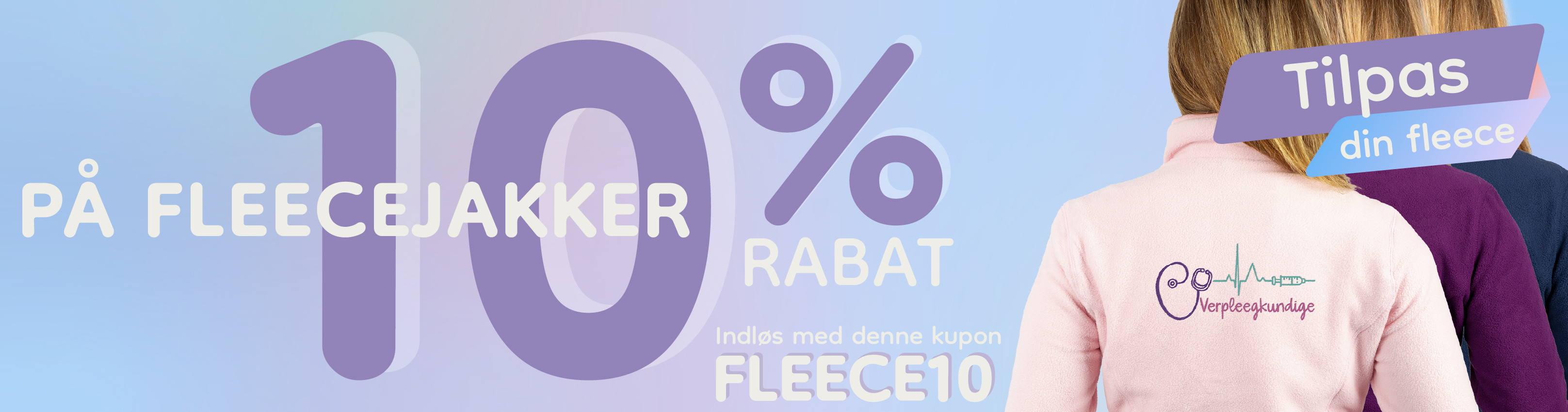 Lyserød fleecejakke designet til sygeplejersker, med et blødt stof, der er ideelt til komfort under lange vagter.