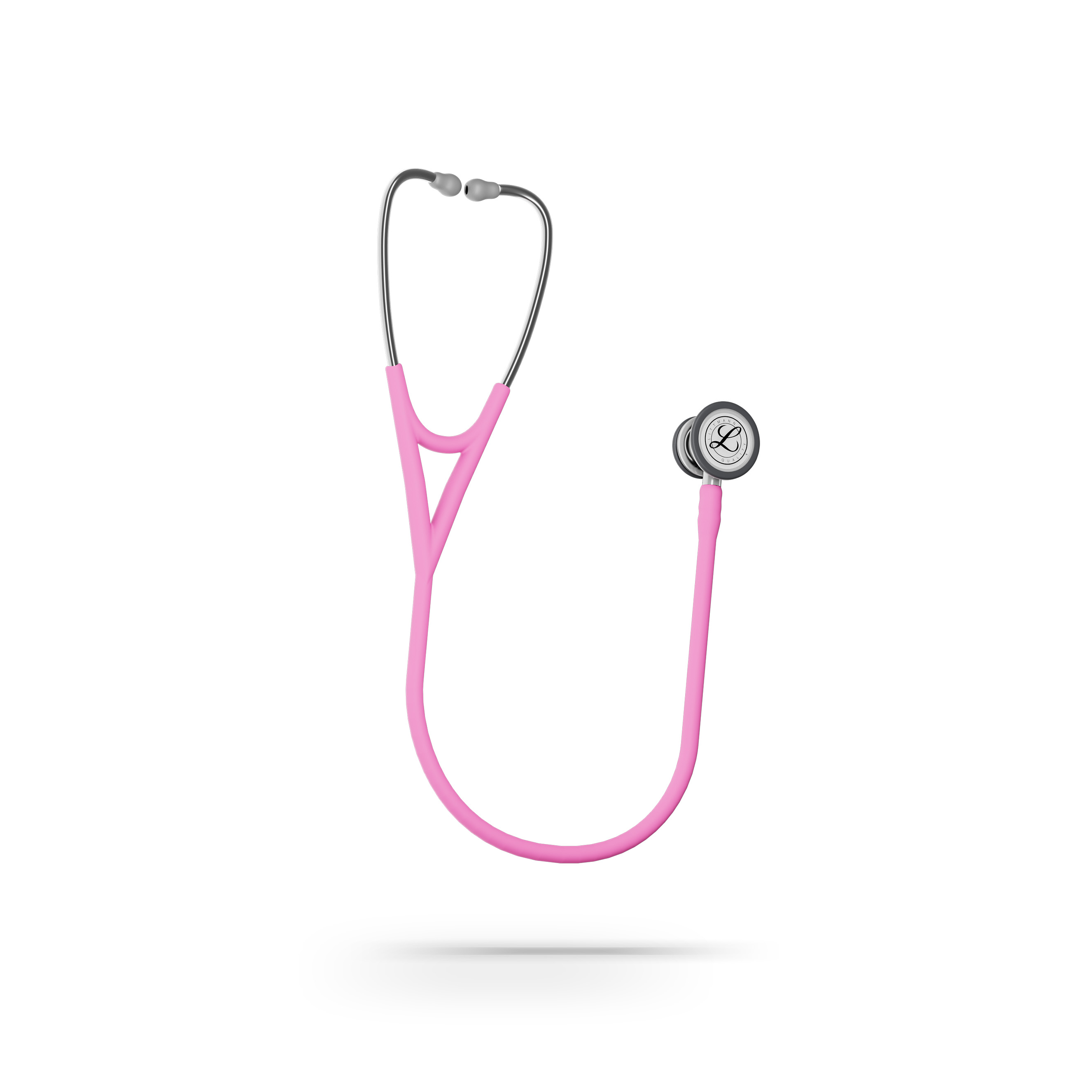 Pink stethoscope for nurses and doctors featuring a durable chestpiece and comfortable ear tips for precise clinical auscultation tasks.
