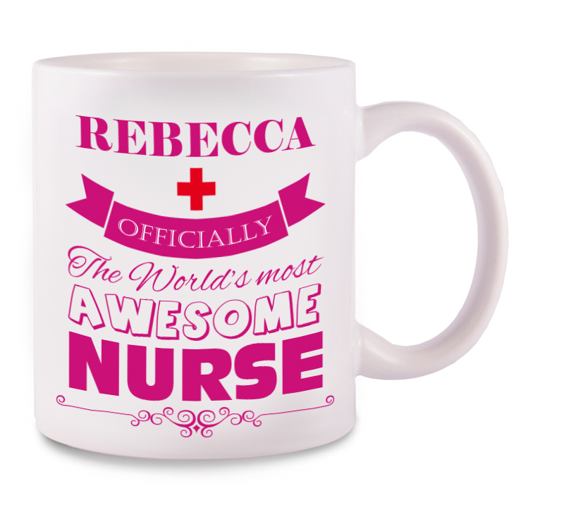 Tasse Awesome Nurse mit Namensaufdruck