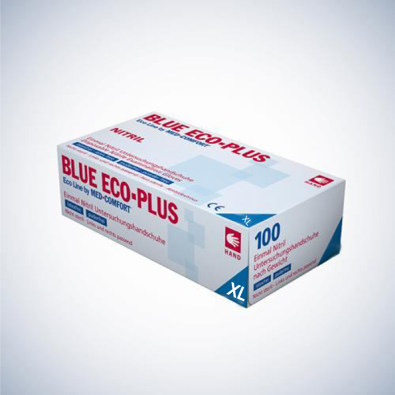 Blue Eco-Plus Nitril handschoen (extra stevig) maat XL 100stuks Blue Eco-Plus Nitril handschoen (extra stevig) maat XL 100stuks