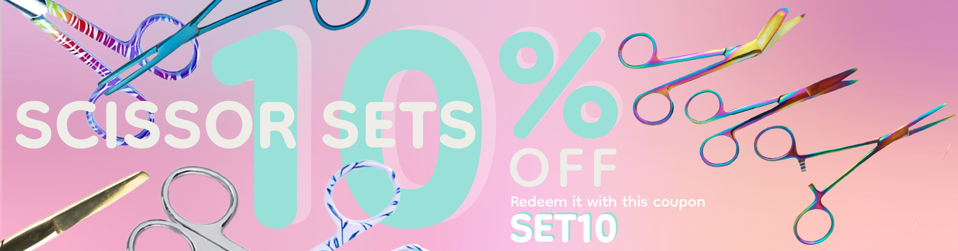 Various medical scissor sets in different colors for nurses and healthcare professionals, now on sale with a discount, ideal for medical procedures.