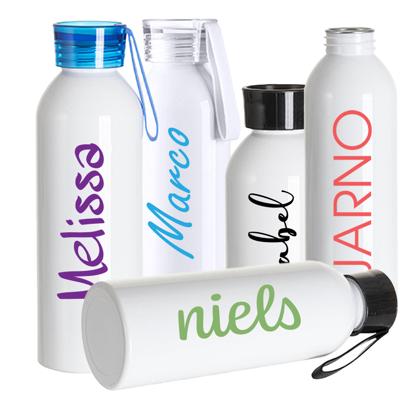 Aluminiumsportsflaske 750 ml med navn Fles
