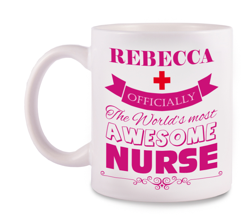 Mug Awesome Nurse with name print