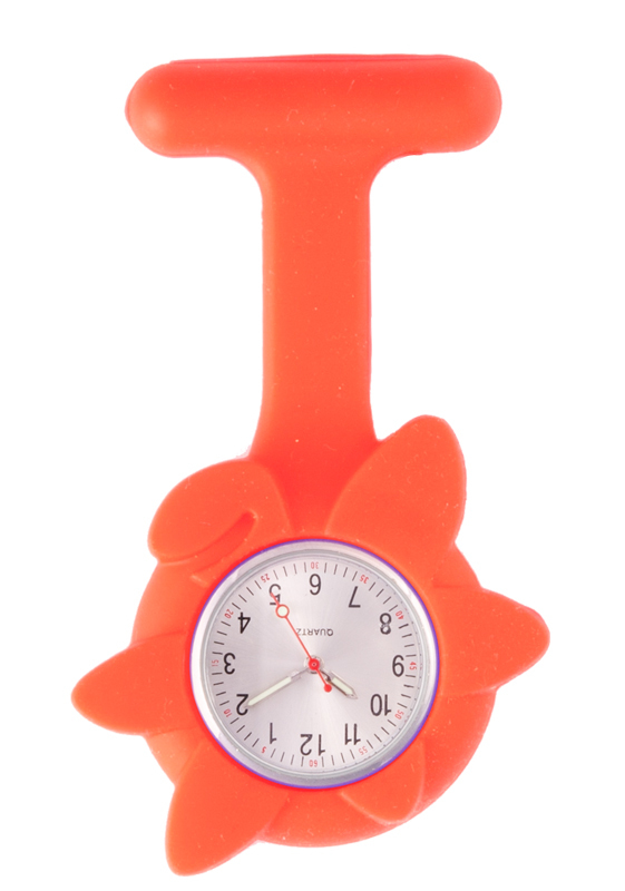 Reloj de enfermera Flor Primavera Negro