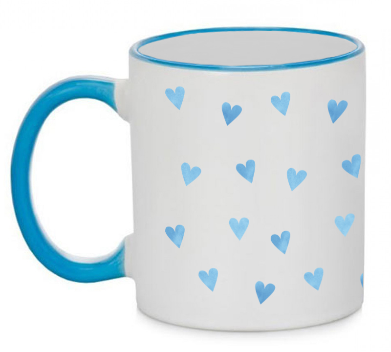 Mug Blue Hearts Blue