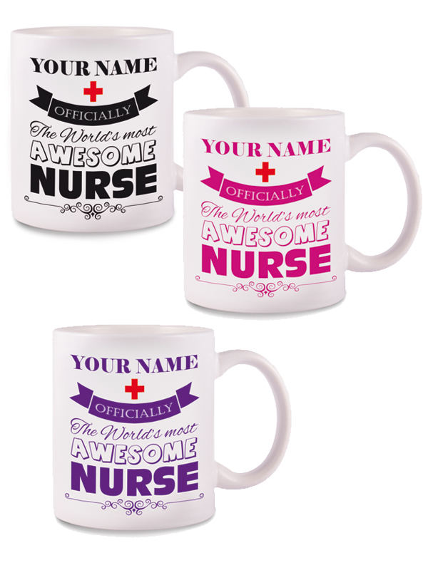 Taza Awesome Nurse con tu Nombre