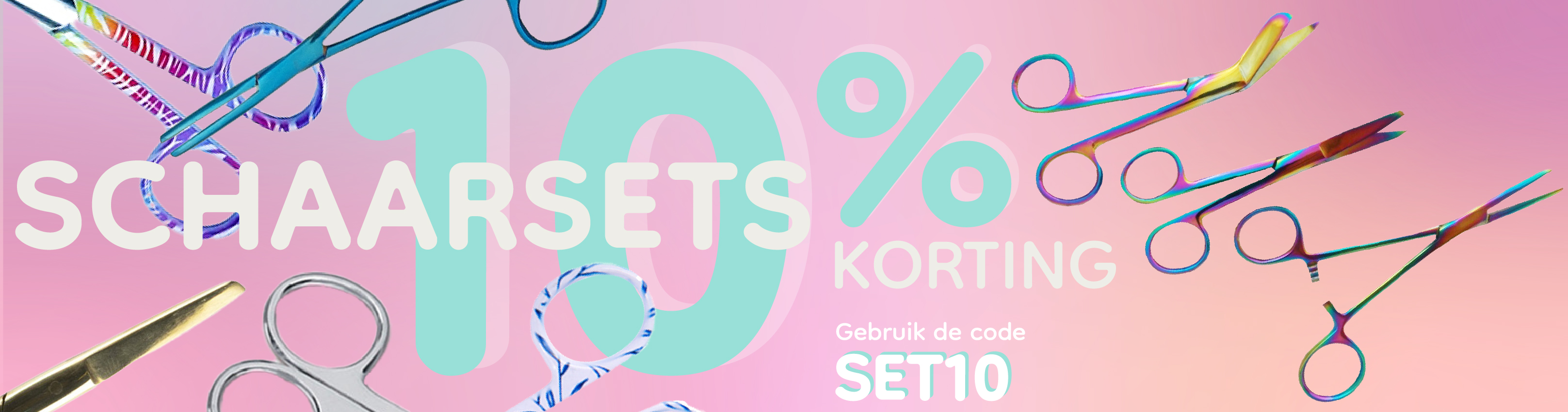 Schaarsets med 10% korting voor verpleegkundigen en medisch personeel. Verschillende kleurrijke patronen beschikbaar voor de scharen.