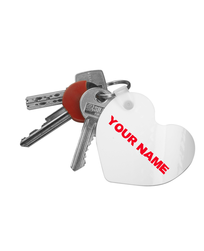 Key Chain Heart with Name Print