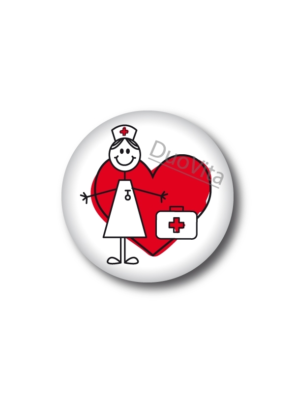 Button Stick Nurse Heart