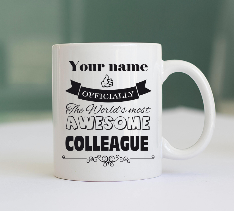 Taza Awesome Colleague con Nombre