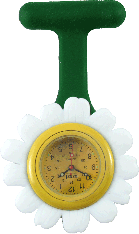 Reloj Enfermera Flor Silicona Verde