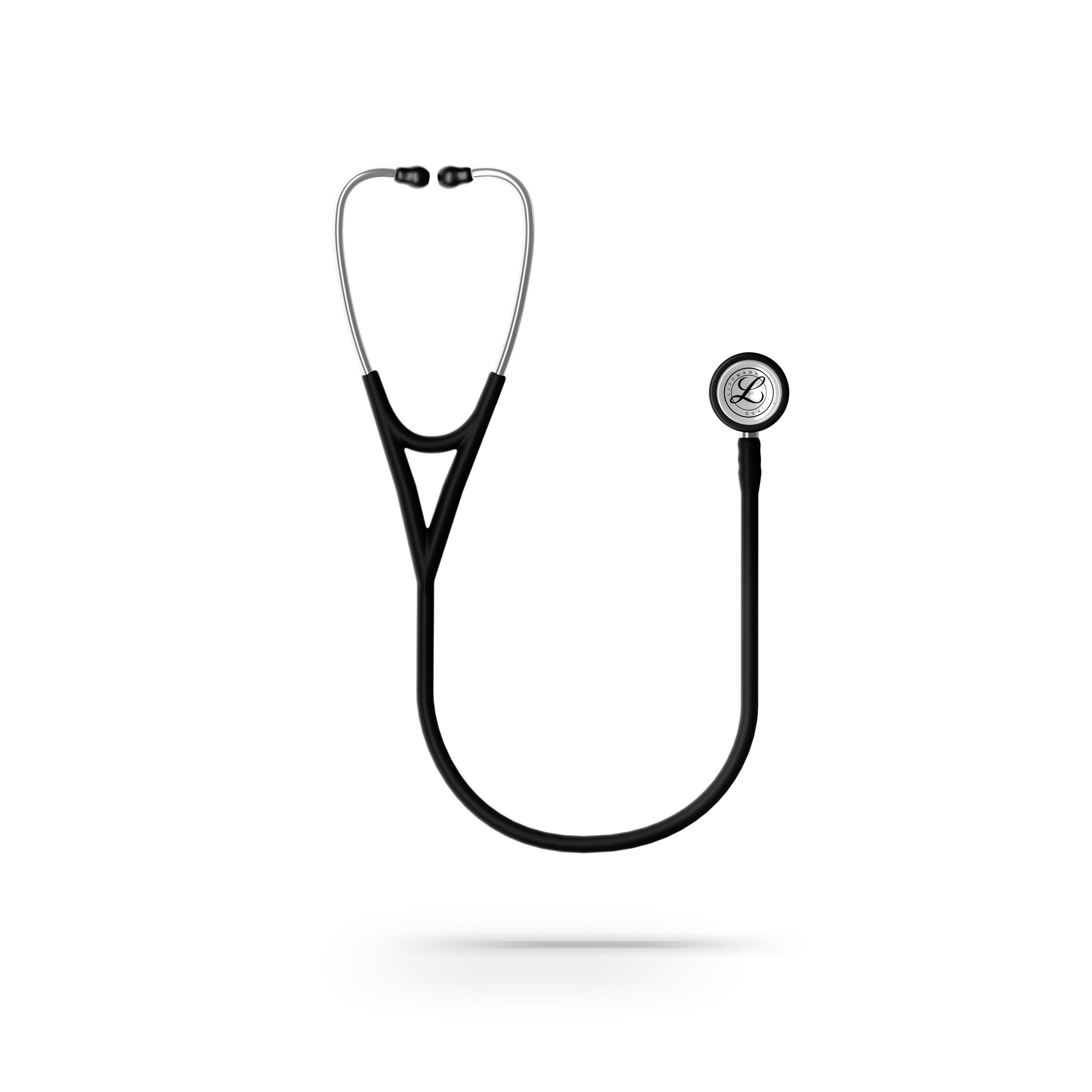 Black stethoscope for nurses and doctors featuring a high-quality acoustic chestpiece for precise clinical diagnostics and daily exams.