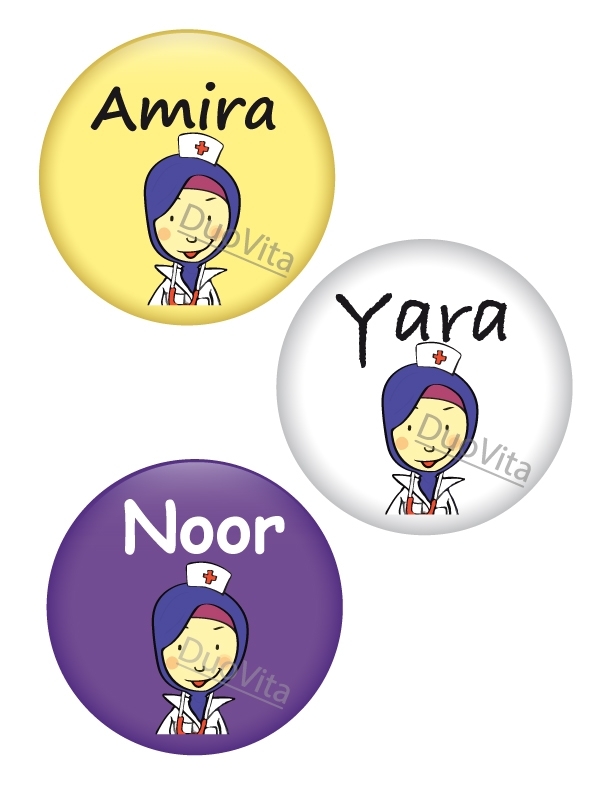 Button Verpleegster Hoofddoek