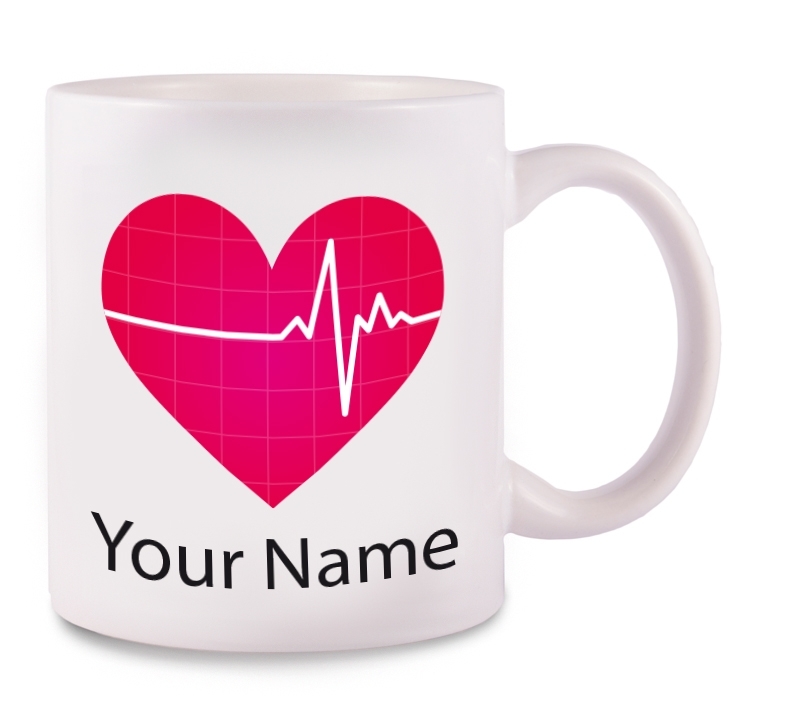 Mug EKG with Name Print