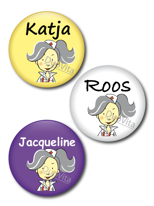 Badge Pins Infirmière Cheveux Gris