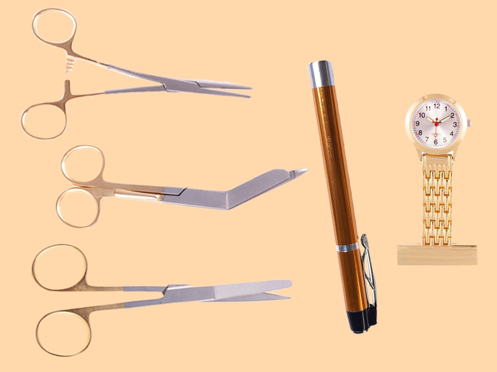 Set Équipement Personnel Or Schaar, Pen, Schaar, Pen