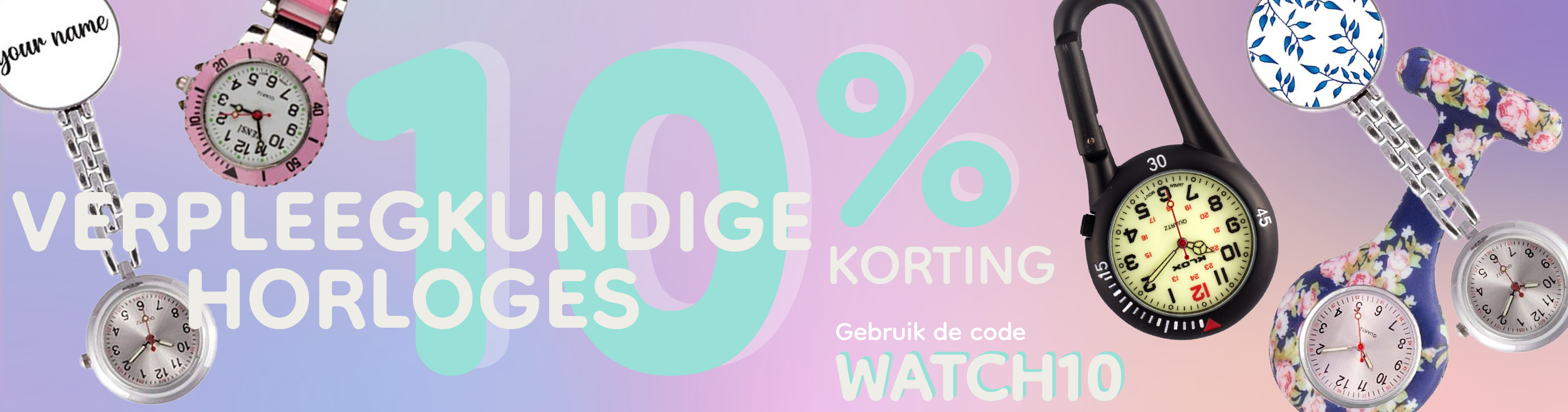 Kleurrijke verpleegstershorloges met clip-on-functie, ideaal voor professionals in de gezondheidszorg. Inclusief stijlen voor gemakkelijke zichtbaarheid.