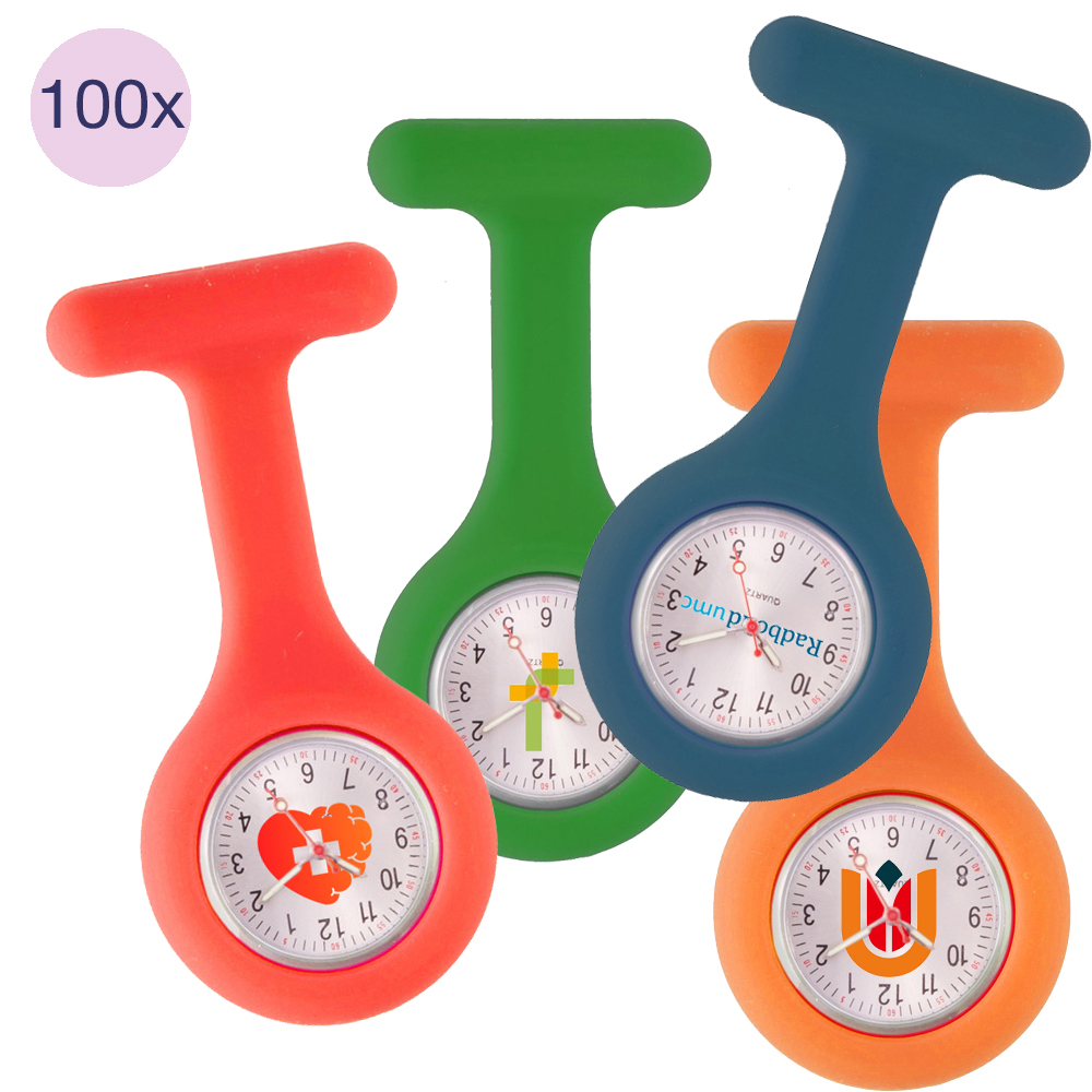 100x Silicone Nurses Fob Watch with Logo