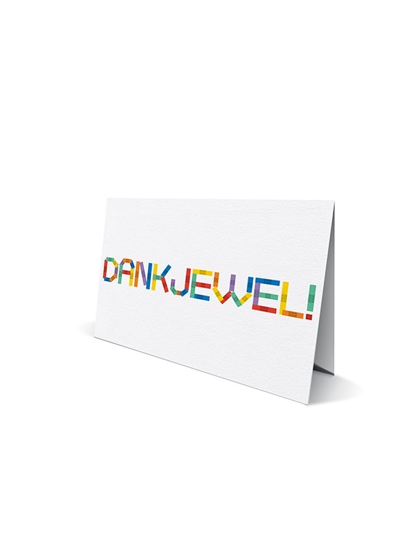 Dubbele wenskaart met envelop: dankjewel Dubbele wenskaart met envelop: dankjewel