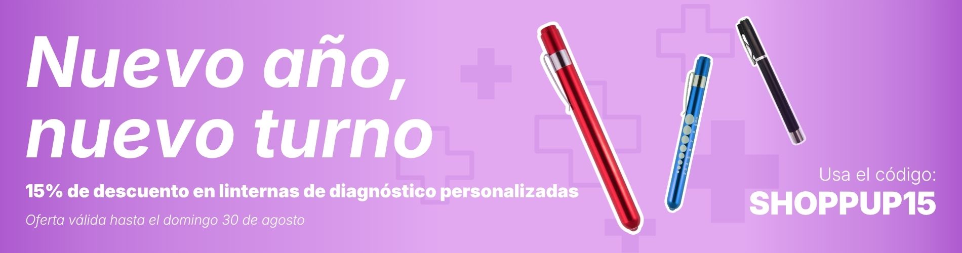 Linternas de diagnóstico rojas, azules y negras para profesionales de la salud, con un diseño portátil ideal para exámenes clínicos rápidos.