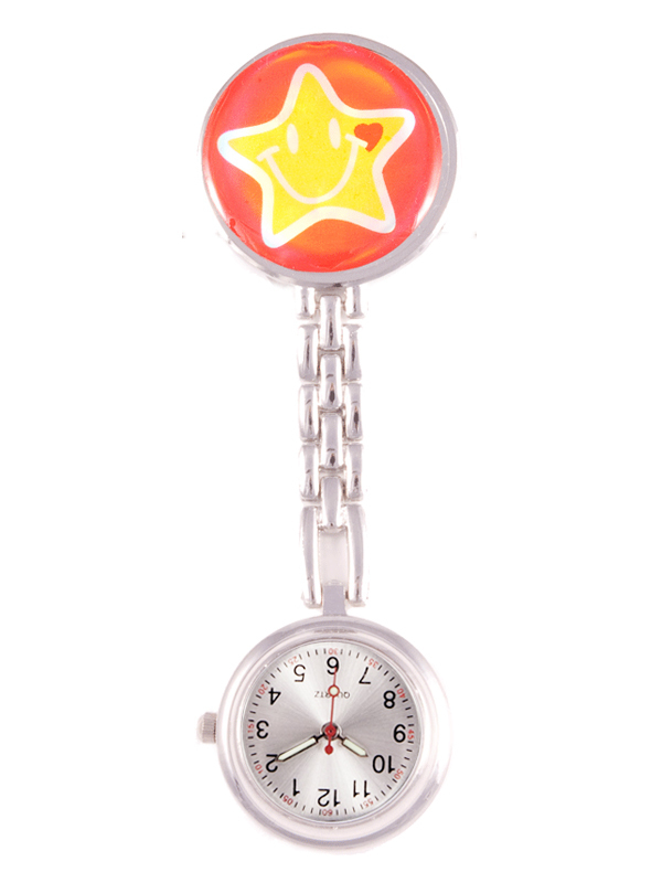 Fob Watch Happy Star Red