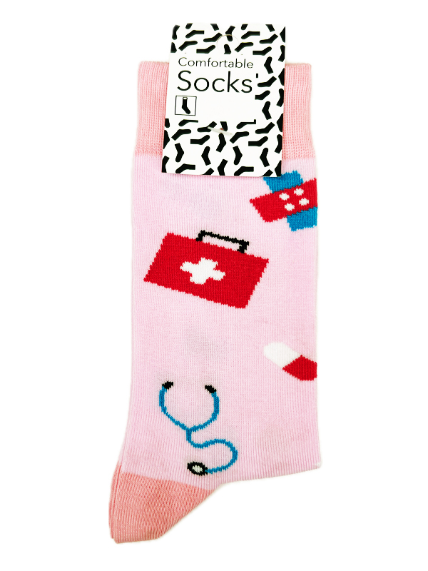 Happy Womens Socks Care Symbols Pink