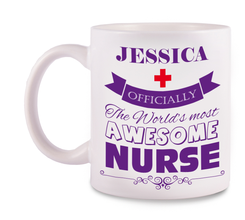 Mug Awesome Nurse Met Naam Opdruk