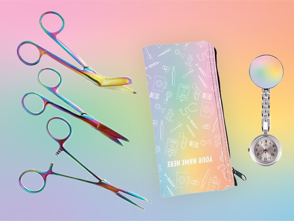 Set Équipement Personnel Arc en Ciel Pastel Schaar, Bestek, Lepel