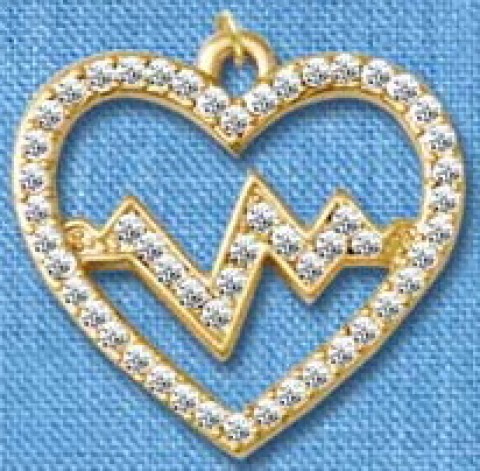 Heartbeat Gold Pendant(Large)