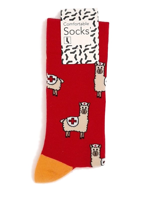 Happy Womens Socks Llama