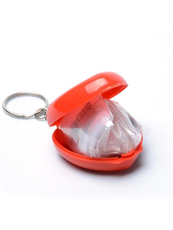 CPR Mask Key Ring Heart