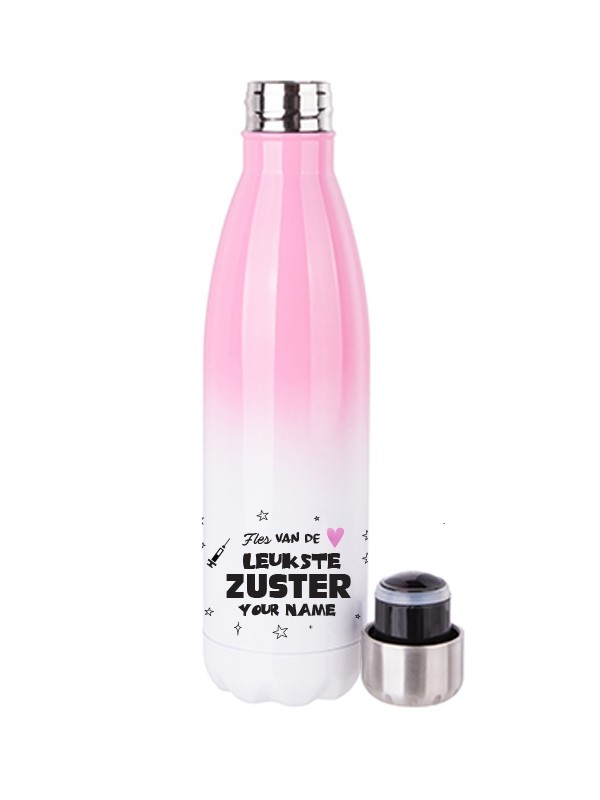 Thermo bottle White/Pink Leukste Zuster