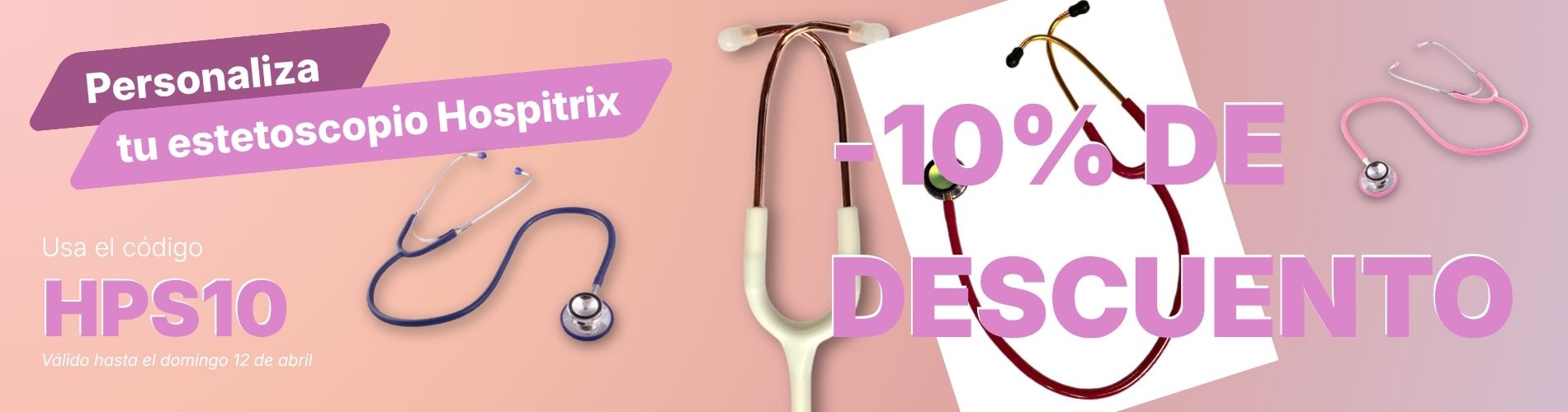 Estetoscopios personalizados en varios colores, ideales para profesionales sanitarios, con diseños personalizables.